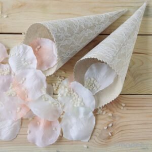 Cono 21cm. blonda beige, Pack 12